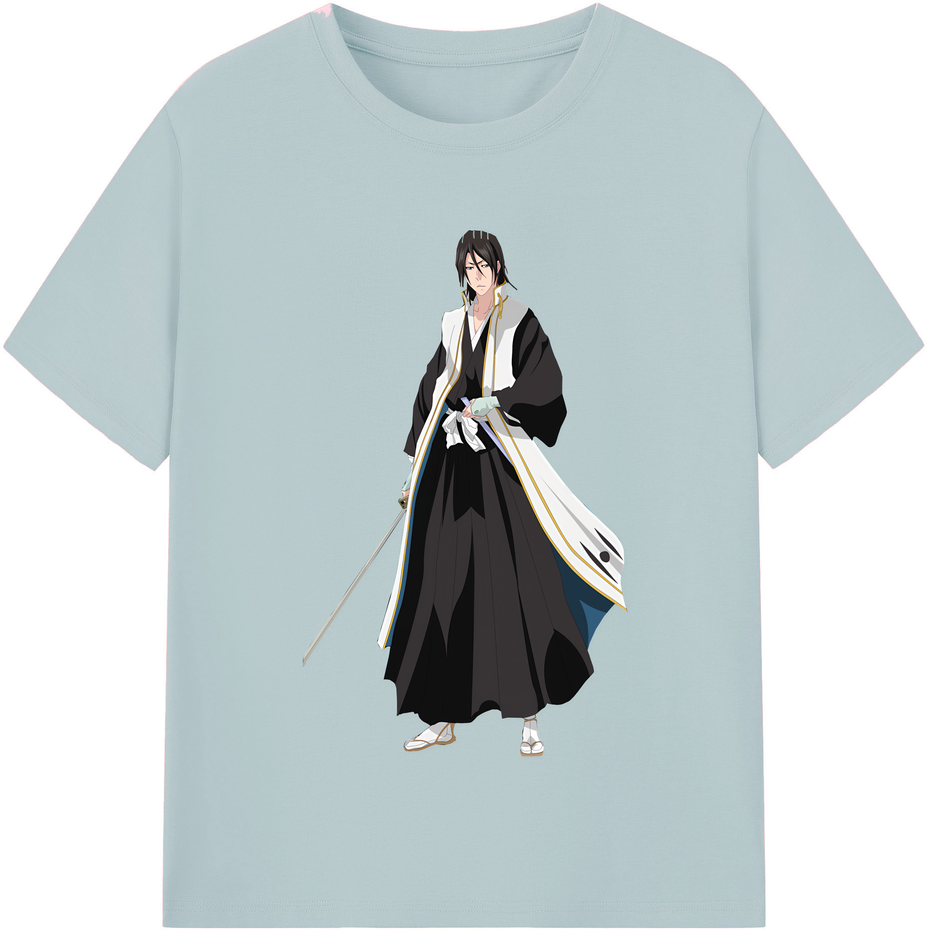 （画像用） ブリーチ くちき びゃくや BLEACH Kuchiki Byakuya 綿100％半袖Tシャツ（フロントプリント）